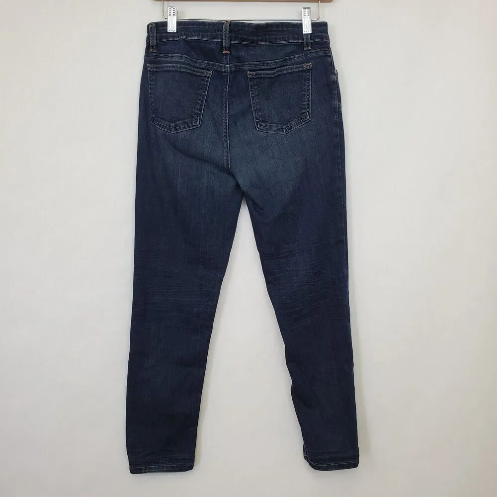 Eileen Fisher Jeans‎ Womens 6 Petite Skinny Mid Rise Denim Blue_5